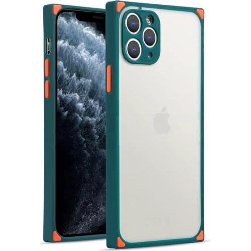 30pcs Square 2 In 1 Candy Color TPU+PC Matte Frosted Hard Cover Armor Case For iPhone 12 Mini 11 Pro Max XS XR X 8 7 6 Plus SE