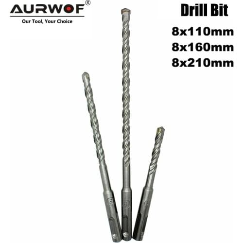 LA VIE 3pc/Lot 8mm Electric Hammer SDS Plus Drill Bits Set 110 160 210mm Concrete Wall Brick Block Masonry Hole Saw Drilling 005