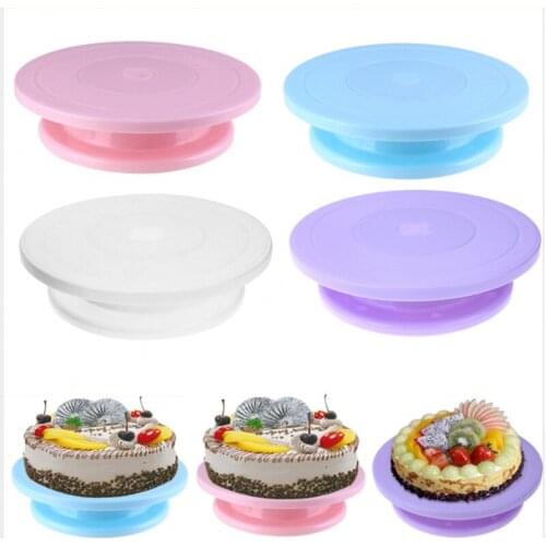 Lastic Cake Plate Turntable Rotating Anti-skid Round Cake Stand Cake Decorating Rotary Table Kitchen DIY Pan Baking Tool
