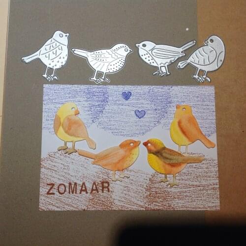 4PCS Bird Metal Cutting Dies Cute Animal Die-Cut for Scrapbooking Card Photo Album