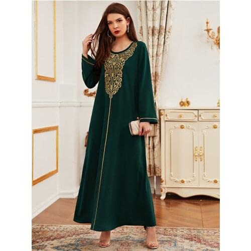 Dubai Fashion Women Muslim Solid Long Sleeve Casual Cardigan Dress Islamic Ladies Chiffon Abaya 2021