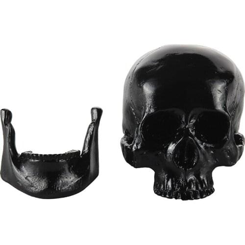 Moquerry Resin Craft Black Skull Head Creative Decoration Skull Sculpture Ornament Home Decoration Accessories Halloween