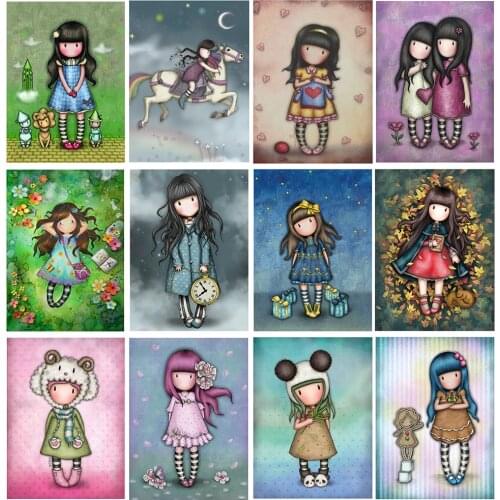 Cross Stitch DIY Doll Printed Embroidery Needlework Kits for Beginner 11CT Cross Stitch Kit Painting Mosaic DIY Home Decoration