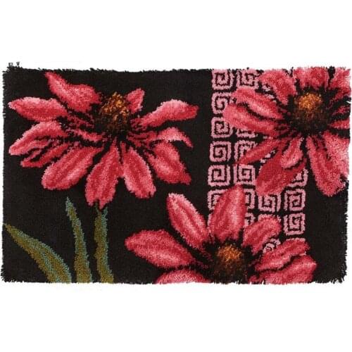 Latch Hook Kits for Adults and Kids Latch Tapestry Kit Hook Kit with Printed Flowers Pattern Relaxing and Fun Hobby Kit