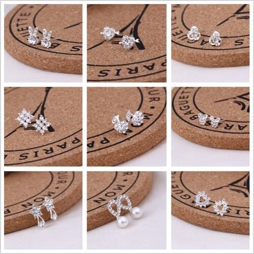 FSUNION 2020 New Fashion Heart Star Pear Stud Earrings Gold Silver Color Earrings Gift for Party Best Friend Jewelry Wholesale