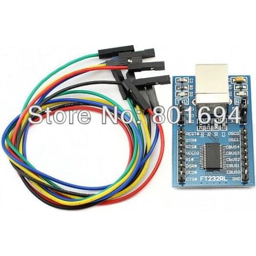 New FT232RL Module USB to Serial / TTL Converter + USB Cable Suport 3.3V/5V