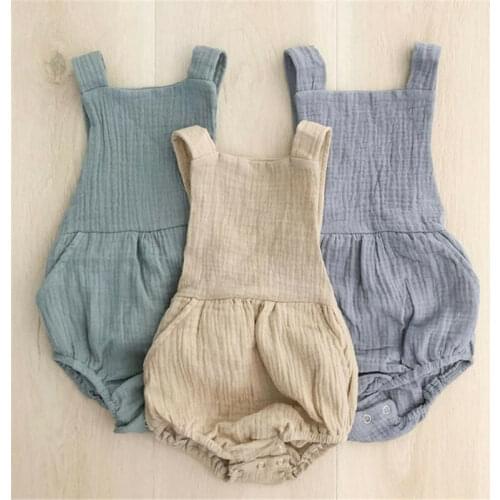 Solid Sleeveless Backless Newborn Baby Girl Romper Infant Kids Girl Rompers Summer Clothing