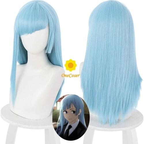 Anime Jujutsu Kaisen Miwa Kasumi Cosplay Blue Wig Synthetic Hair Men Cosplay Wig + Free Wig Cap Synthetic Party Props