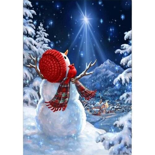 5D Diamond Painting Round Bead Santa Snowman Embroidery Rhinestone Mosaic Winter Picture Cross Stitch Christmas Home Decoration