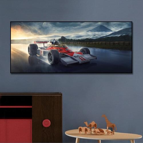 F1 Racing Car In The Rain Poster Print On Canvas Painting Nordic Poster Wall Art Picture For Living Noom Home Decoration