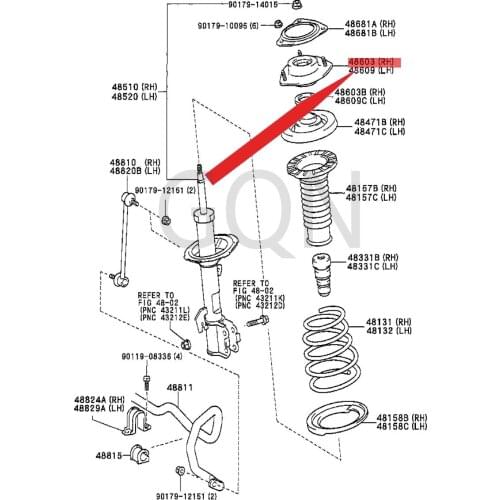 Right front suspension support sub-assembly 1999-Toy ota EST IMA TPR EV IA front top rubber L/R front shock-absorbing top rubber