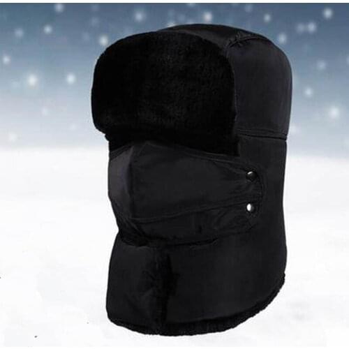 QBHAT 2020 Winter Unisex Bomber Hats Thickening Fur Earflap Scarves Keep Warm Heating Plain Snow Cap Russian Plush Ski Hat