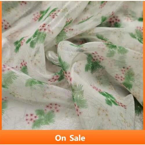 On Sale Thin Shiny Chiffon Fabric Crepe Digital Printed Cosplay Dress Scarf Craft Ribbon Material