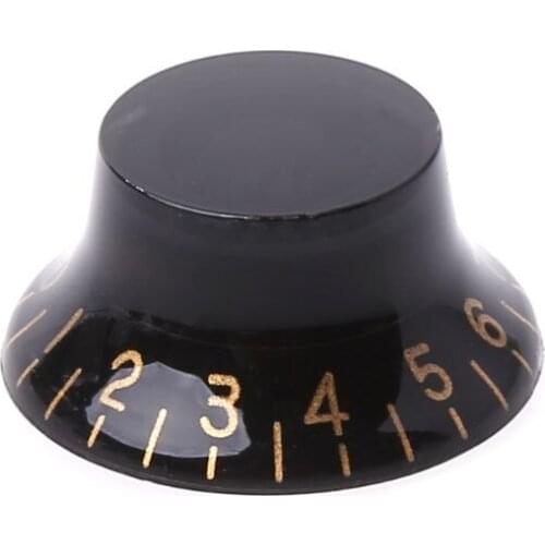 1pc Knob Button Bell Shape Guitar Tone Volume Control For LP Guitar Parts Black Gold
