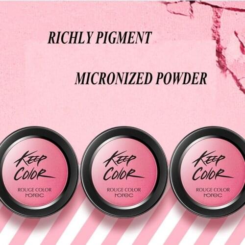 HOREC Brand 2018 New Beauty Face Makeup Rouge with Brush Mirror Cheek Color Silky Felt Blusher 4 colors Baked Blush Easy to Wear