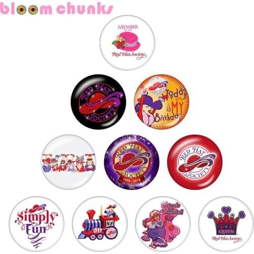 Red hat 10pcs mixed 12mm/18mm/20mm/25mm Round photo glass cabochon jewelry flat back Making findings S6713