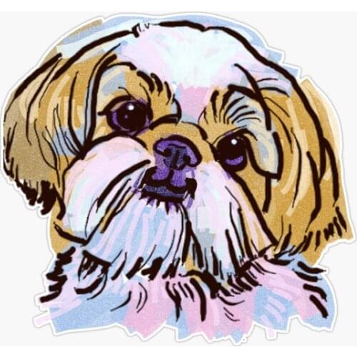 Dog Pet The Shih Tzu Love Of My Life! Sticker Vinyl Waterproof Sticker Decal Car Laptop Wall Window Bumper Sticker