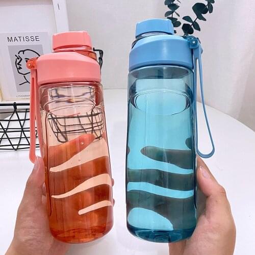 Fashion Water Bottle Sport Plastic Portable Student Bottle Female Summer Sports Children Cup Trend Leisure Creative Water Mug