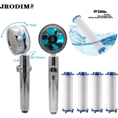 360 Degrees Rotating Shower Head Filter High Pressure Water Saving Shower Head Spray PP Cotton Filters Bathroom Accessories