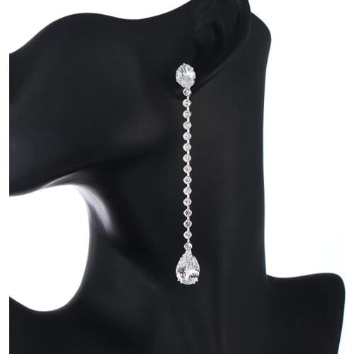 YFJEWE Elegant water drop AAA Cubic Zirconia Dangle Earrings for Women Wedding Jewelry Accessories jewelry Factory Price E729