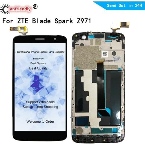 For ZTE Blade Spark Z971 LCD Display+Touch Screen Replacement Digitizer with frame Assembly Phone Panel Glass For ZTE Z971