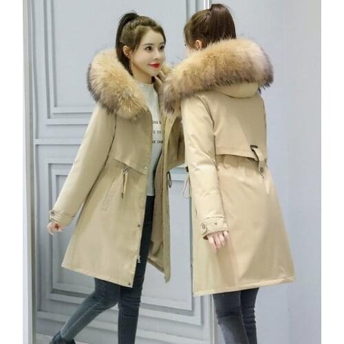 Winter Coat Women Slim Snow Outwear Medium-long Wadded Jacket Thick Cotton Padded Warm Cotton Parkas