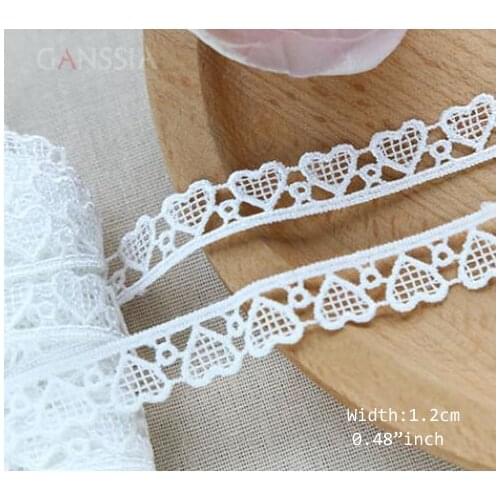 1yard Width:1.2cm Sweet Heart Lace Hair Laces Trim for Ribbon Wedding Dress Skirts Neckline DIY Sewing(ss-2391)