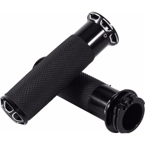 1 Pair 1"25mm CNC Handle Bar Hand Grips For Harley Sportster Touring Dyna Softail Black High Quality Edge Cut Handlebar