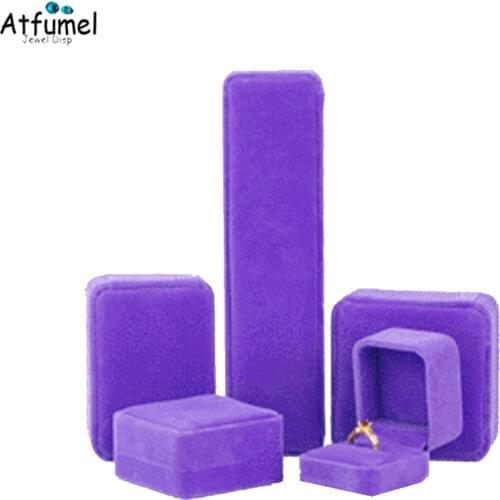 Elegant Purple Ring Box Earring Necklace Bracelet Jewelry un Such Storage Box Velvet Birthday Ring Holder Organizer Gift Box