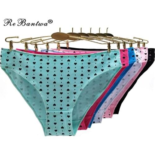 10 Pcs/lot Cotton Cute New Panties Women Underwear Heart-print Calcinha Female Sexy Lingerie Ladies Briefs Femme Bielizna Damska