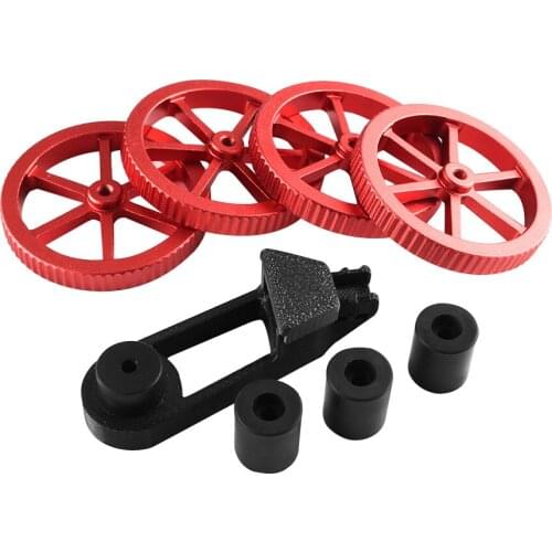 4pcs Upgraded Red Aluminum Hand Twist Leveling Nut 3D Printer Parts with 4pcs Silicone Column Kit for Creality Ender 3 Pro