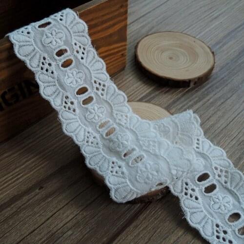 5Y-10Yard/Lot DIY handmade lace trim embroidery clothes dress accessories cotton cloth selvedge can wear the ribbon width 4.5cm
