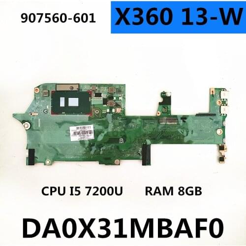 DA0X31MBAF0 907560-601 for HP Spectre 13-W X360 13-W010CA 13-W Laptop motherboard CPU I5 7200U 8GB 100% teste