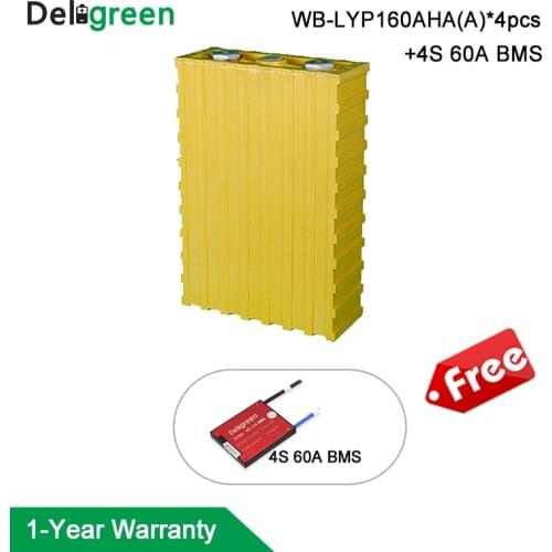 12V 160AH Winston Battery pack with 4S 60A BMS LiFeYPO4 lithium Li ion battery for solar/UPS/energy storage