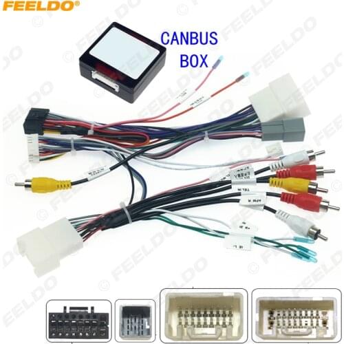 FEELDO Car 16pin Audio Wiring Harness With Canbus Box For Mitsubishi Pajero Aftermarket Stereo Installation Wire Adapter #HQ6606