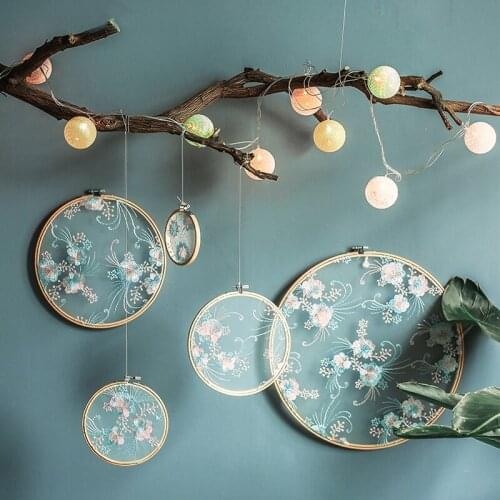 Classical Style Bamboo Embroidery Hanging Decoration Wedding Decoration Pendant Chinese Handmade Crafts for Living Room Decor