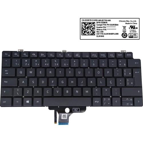 Brazilian Backlit Keyboard for Dell Latitude 7310 7320 free shipping brazil BR laptop keyboards light New sales 033M1R DLM19K6