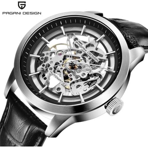 Pagani Set 2021 Skeleton Hollow Leather Mens Mechanical Watch Luxury Sports Automatic Waterproof Man Watch Relogio Masculino