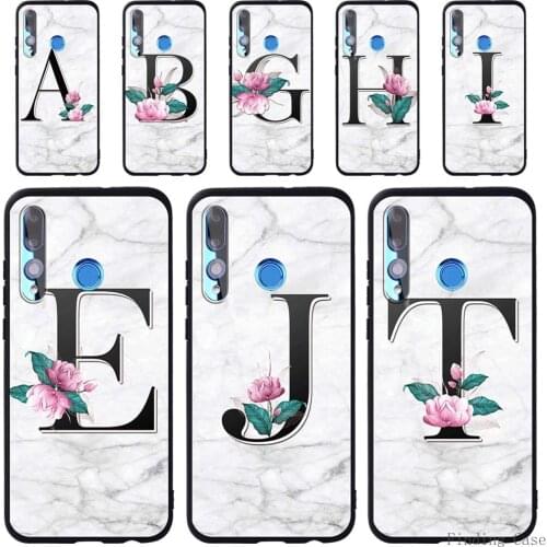 Case For Huawei P Smart 2019/P Smart Plus 2019 Initials Name/26 Letter Soft Silicone Back Protective Cover Mobile Phone Case