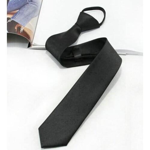 Black Neck Ties For Men Women Casual Suits Tie Black On Security Tie Black Doorman Steward Clip Matte Necktie Men Ties R4R5