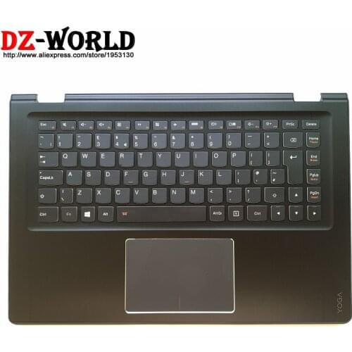 Black Palmrest Upper Case With UK English Backlit Keyboard Touchpad for Lenovo Yoga 3-14 Yoga 3-1470 Laptop C Cover 5CB0H35656