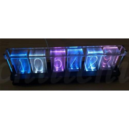 RGB 6-digit imitation glow tube clock imitating glow clock desktop ornaments DIY parts acrylic creative clock