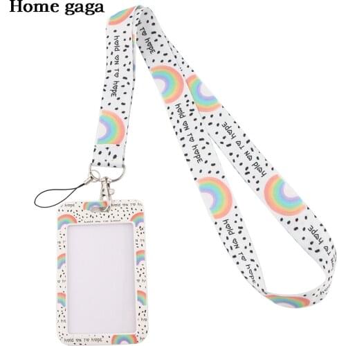 DB166 Homegaga Rainbow Anime Lanyard for Key USB ID Card Badge Holder Cell Phone Straps Webbing Necklace Keychain