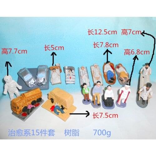 Mental sand sandbox game Sandplay Healing Fear Man Characters Car Accident Patient Disability 15pcs/set