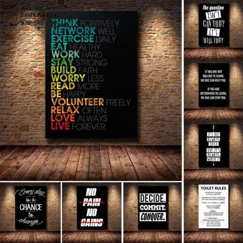 Minimalist Motivational Quotes Phrases Poster Inspiring Words Canvas Painting Wall Art Pictures Prints for Home Interior Decor