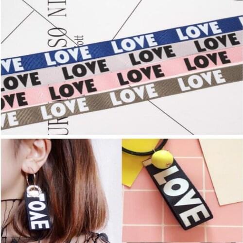 New Arrival 1 meter (16mm) multicolor grosgrain ribbon valentines printed "LOVE" ribbon love heart ribbon gift packaging ribbons