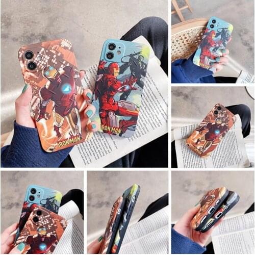 Disney Marvel Iron Man mobile phone soft case for iPhone 11 12 Pro Max mini 7 8 plus XR X XS MAX SE cool shockproof phone shell