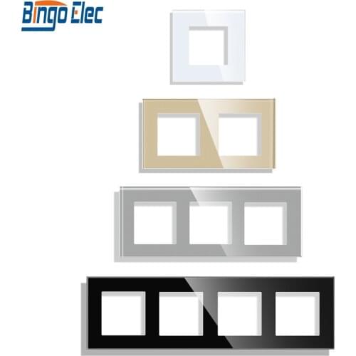Three color EU standard double glass socket frame for BINGOELEC switch and socket parts