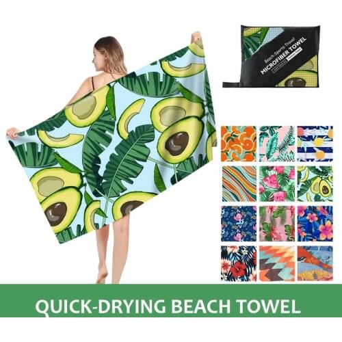 New! Printed Beach Towel Double-fleece Mircofibre Towel Water Absorbent Quick-drying Sand Resistant Adult Bath Swimming Towel