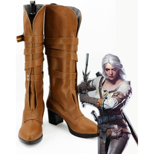 Cirilla Fiona Elen Riannon Ciri Cosplay Boots Brown Shoes Custom Made For Adult Women Girls